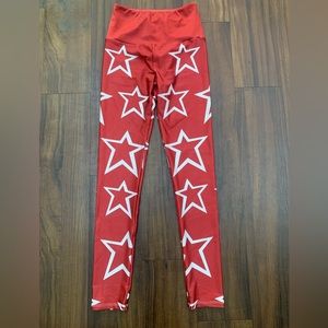 Goldsheep Red Star Leggings Size:S